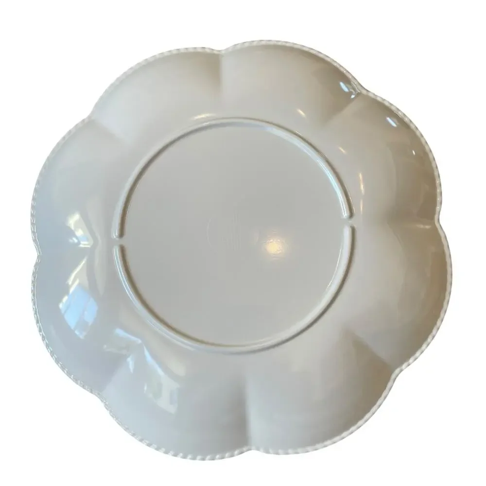 NEW Shabby Chic Floral Melamine Dinner Plates 11in Set of 4 Spring Blue Border